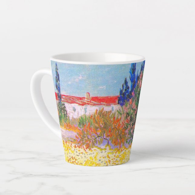 Taza De Café Latte Jardín de flores Vincent Van Gogh (Ángulo izquierdo)