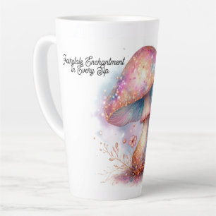 Taza De Café Latte Jardín de Hadas Encantado Hongo