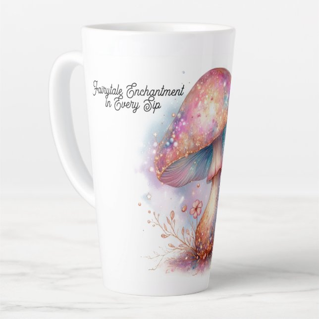 Taza De Café Latte Jardín de Hadas Encantado Hongo  (Ángulo izquierdo)
