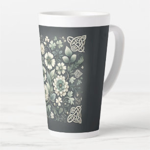 Taza De Café Latte Jardín de Nudos de Trébol Susurrante
