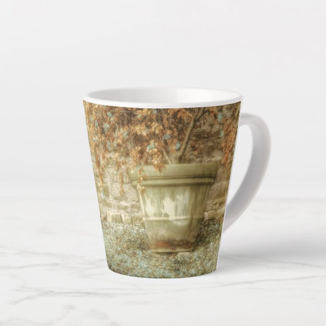 Taza De Café Latte Jardín de otoño rústico (Ángulo derecho)