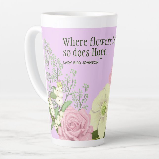 Taza De Café Latte Jardín de primavera en flor (Ángulo izquierdo)