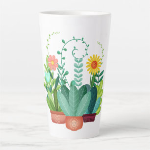 Taza De Café Latte Jardín Feliz Pequeño
