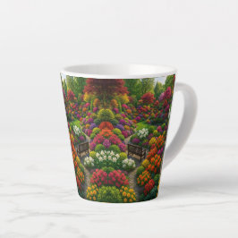 Taza De Café Latte Jardín floral