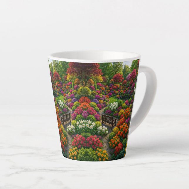 Taza De Café Latte Jardín floral (Ángulo derecho)