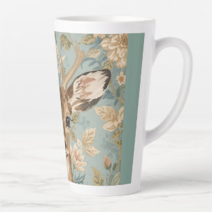 Taza De Café Latte Jardín Floral Vintage Cute Reno Ciervo