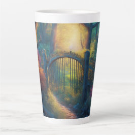 Taza De Café Latte Jardín forestal encantado | Arte digital