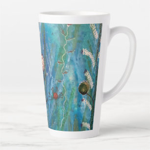 Taza De Café Latte Jardín oceánico