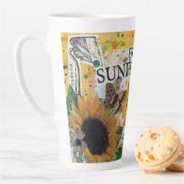 Taza De Café Latte Jardín Ver Sunflower