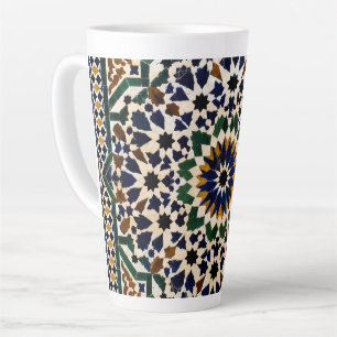 Taza De Café Latte Jarra de almacenamiento de cerámica con patrón geo