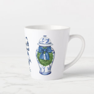 Taza De Café Latte Jarra de jengibre de Navidad con lazo al estilo Ch