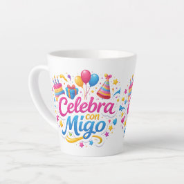 Taza De Café Latte Jarra Personalizada “Celebra Conmigo” | Ideal para