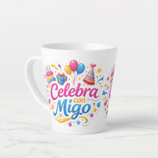 Taza De Café Latte Jarra Personalizada “Celebra Conmigo” | Ideal para