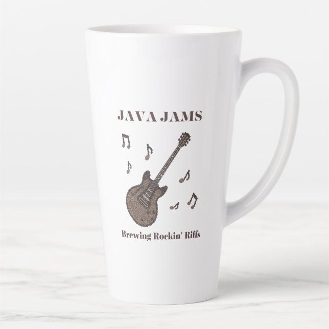 Taza De Café Latte Java Jams-Cerveza Riffs Rockeadores-Café-Guitarra- (Derecha)