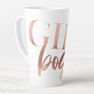 Taza De Café Latte Jefa Rosa Dorado Texto Negro