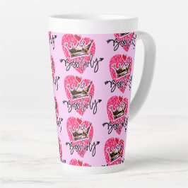 Taza De Café Latte Jefe Lady Pink