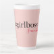 Taza De Café Latte Jefe y nombre de Chica rosado moderno | mejor rega (Anverso)