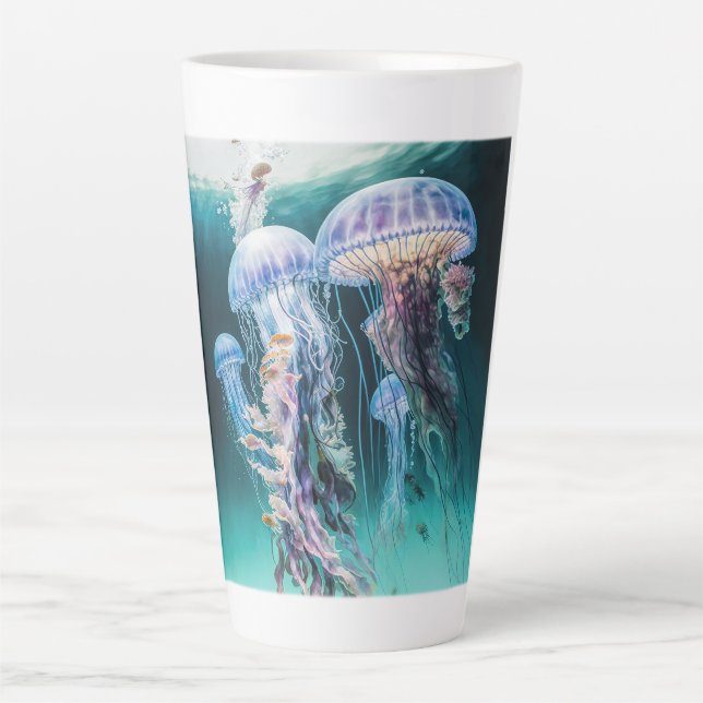 Taza De Café Latte Jellyfish Latte Mug (Anverso)