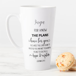 Taza De Café Latte Jeremiah 29:11 Estilo De Guión Biblia Verse Con No