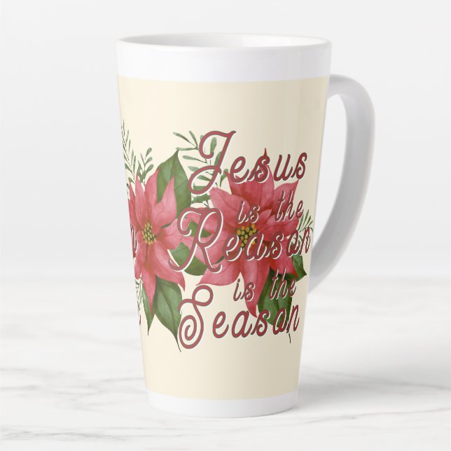 Taza De Café Latte Jesús es la razón de la temporada (Ángulo derecho)