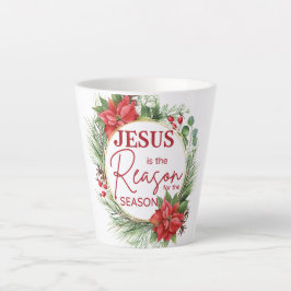 Taza De Café Latte Jesús es la razón para los Navidades de temporada
