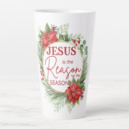 Taza De Café Latte Jesús es la razón para los Navidades de temporada