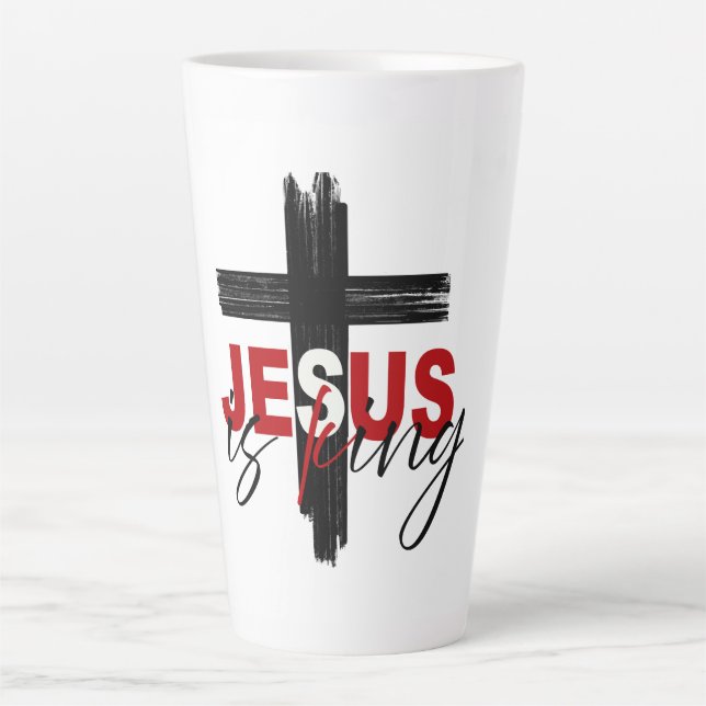 Taza De Café Latte Jesús es Rey (Anverso)