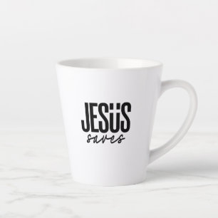 TAZA DE CAFÉ LATTE JESUS SAVES