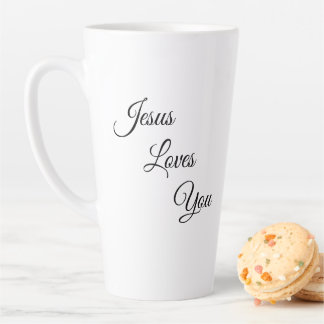 Taza De Café Latte Jesús Te Ama Latte Café Mug
