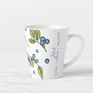 Taza De Café Latte Jesús y Blueberries