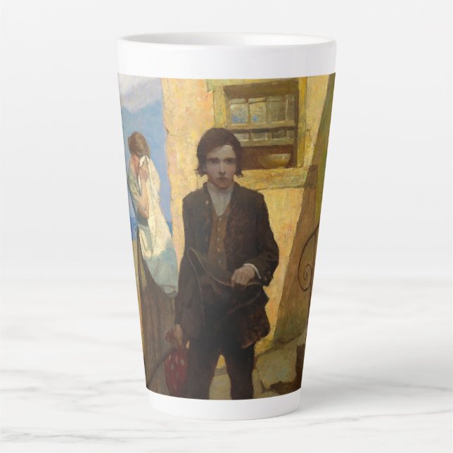 Taza De Café Latte Jim Hawkins deja su hogar por Newell Convers Wyeth (Anverso)
