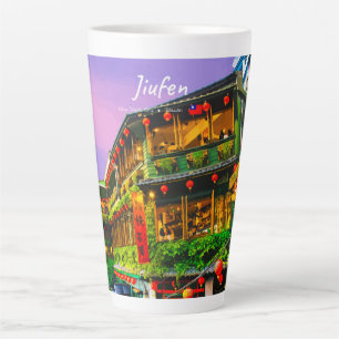 Taza De Café Latte Jiufen, Taiwán - Antigua Casa de Té Grande