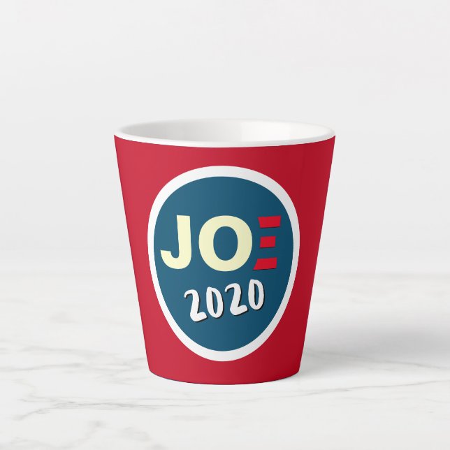 Taza De Café Latte JOE 2020 Azul blanco rojo Biden (Anverso)
