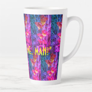 Taza De Café Latte Joe Time (filtro floral arcoiris) - Latte Mug