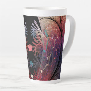 Taza De Café Latte Jonglage Abstracto Fantasía Moderna Arte Fractal
