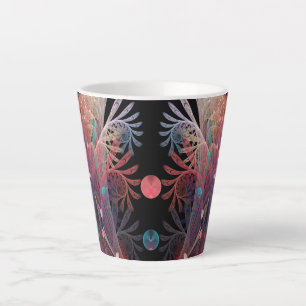 Taza De Café Latte Jonglage Resumen arte fractal moderno de fantasía