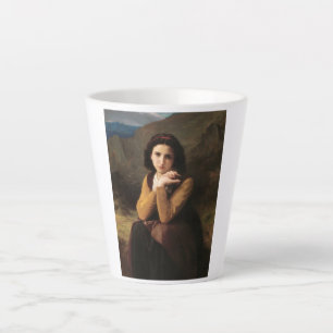 Taza De Café Latte Joven doncella de Bouguereau