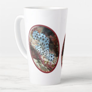 Taza De Café Latte Joven mero - diseño fotográfico ovalado de pez  