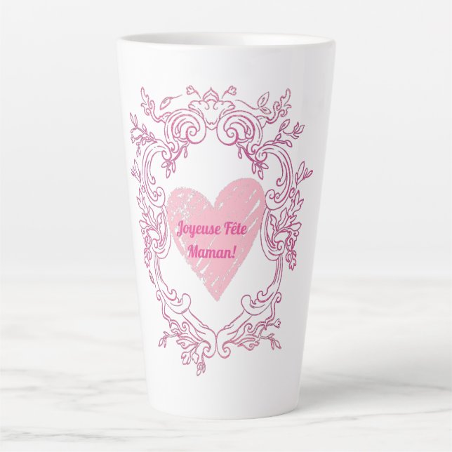 Taza De Café Latte Joyeuse fête maman (Anverso)