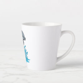 Taza De Café Latte Joyful Dolphin Splash - Latte Mug