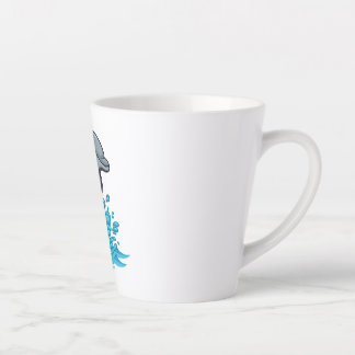Taza De Café Latte Joyful Dolphin Splash - Latte Mug
