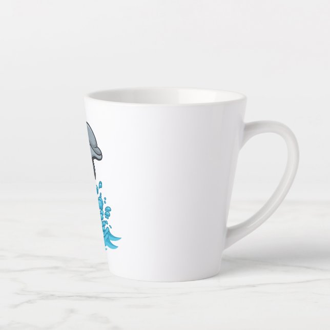 Taza De Café Latte Joyful Dolphin Splash - Latte Mug (Derecha)