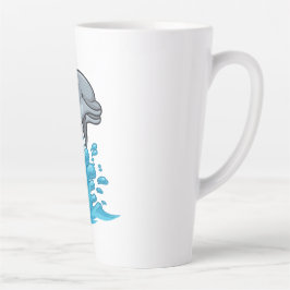 Taza De Café Latte Joyful Dolphin Splash - Mug