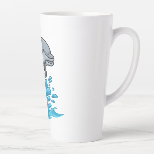 Taza De Café Latte Joyful Dolphin Splash - Mug (Derecha)