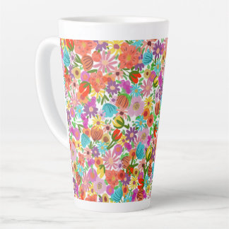 Taza De Café Latte Joyful Garden Bloom