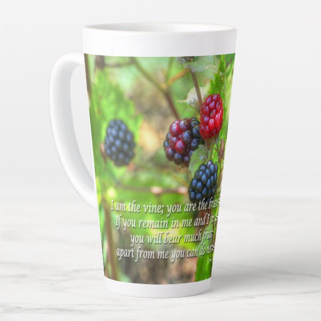 Taza De Café Latte Juan 15:5 (Ángulo izquierdo)