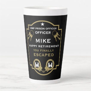 Taza De Café Latte Jubilación de Oficial de Prisiones de HMP