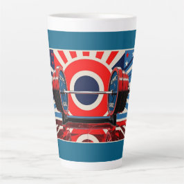 Taza De Café Latte Juego de Barbell Olímpico de Arte Pop Patriótico