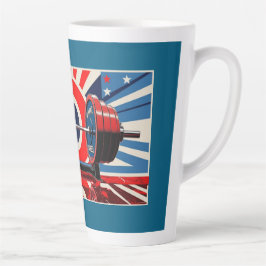 Taza De Café Latte Juego de Barbell Olímpico de Arte Pop Patriótico