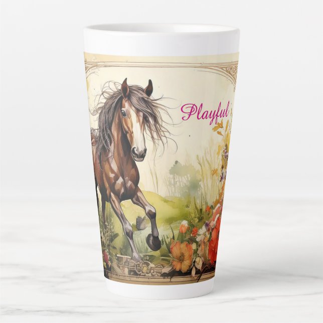 Taza De Café Latte Jugador caballo latte Mug (Anverso)